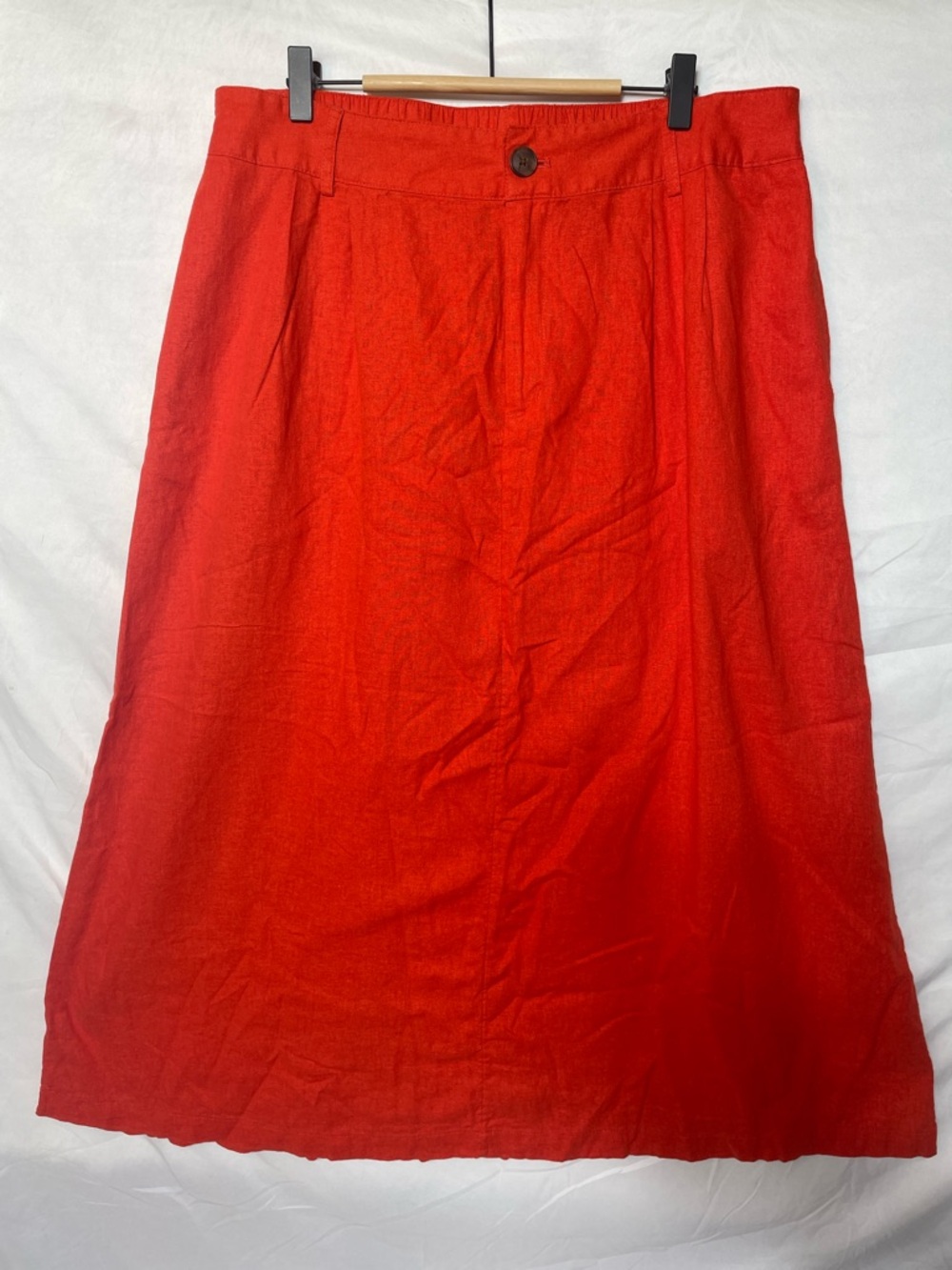 Linen Blend Bright Orange A-Line Maxi Skirt, a Perfect Pop of Color for Spring!
